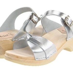 Loeffler Randall Metallic Silver Clogs